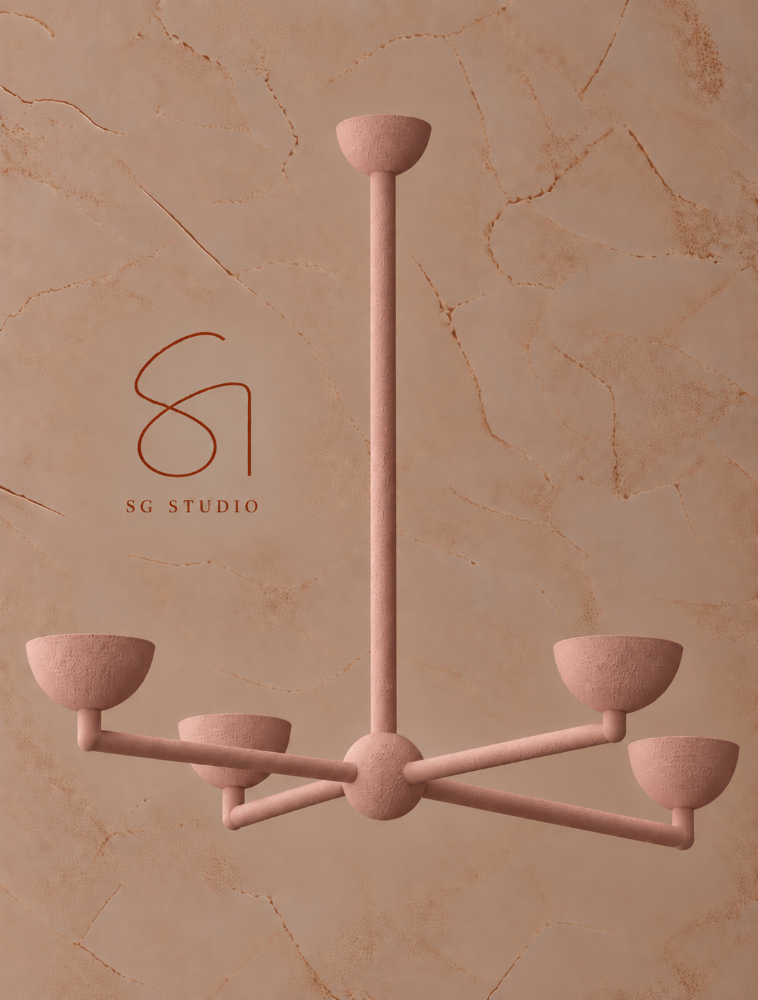 Custom plaster light in blush