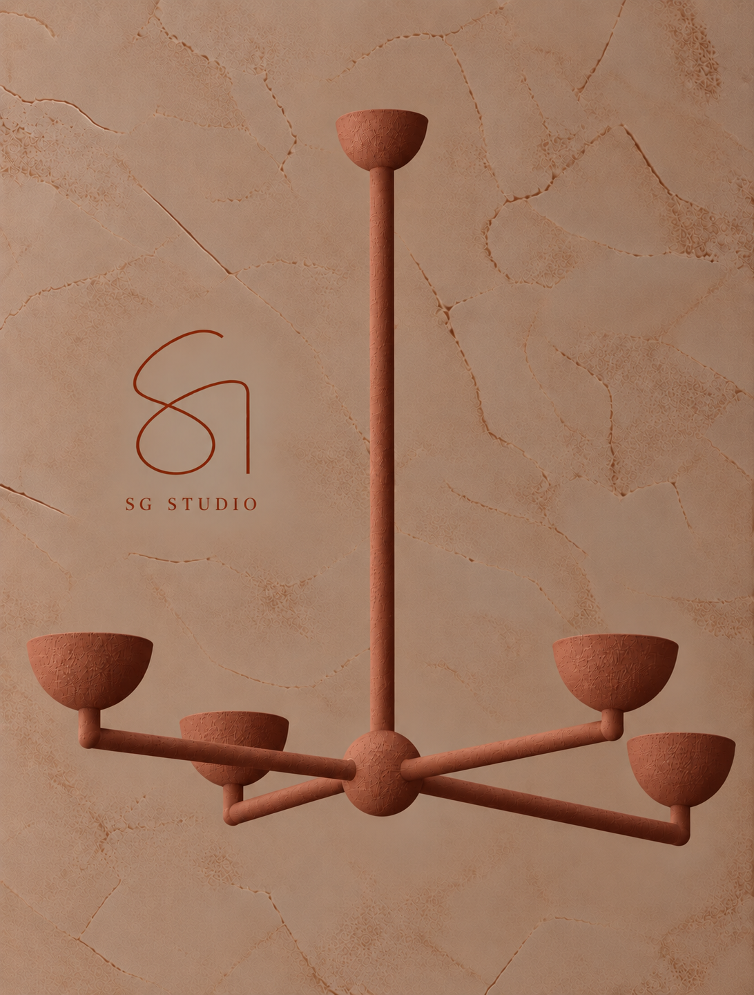Customer plaster light in terracotta
