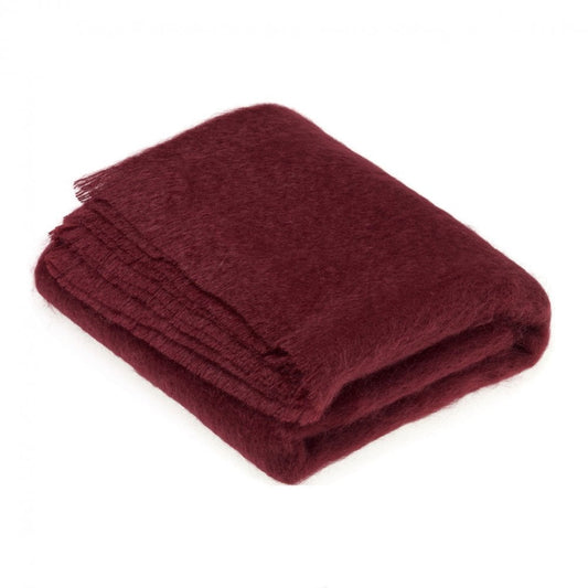 Burgundy Red Mohair Throw