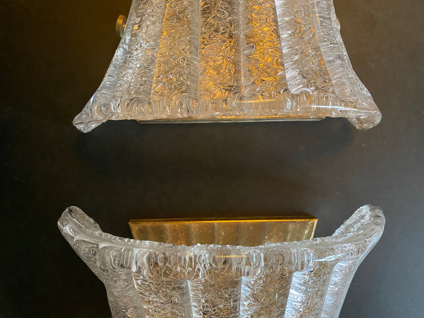 Italian midcentury Murano glass wall lights (pair)