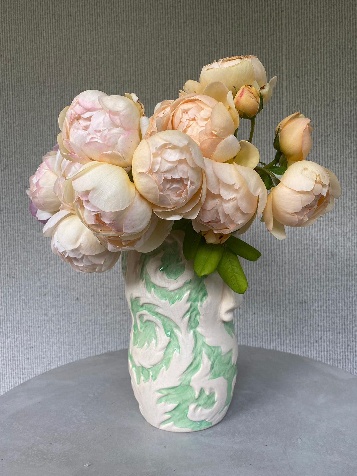Vase, ceramic with green glaze