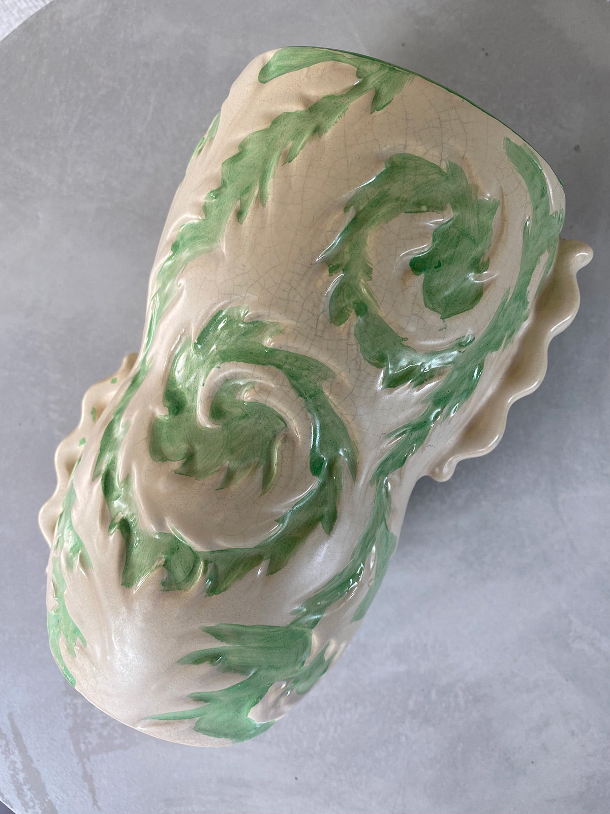 Vase, ceramic with green glaze